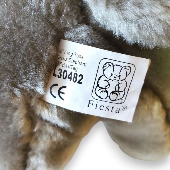 Vintage Y2K Ringling Bros King Tusk Elephant Plush 20" Fiesta 130th Circus - Picture 12 of 16